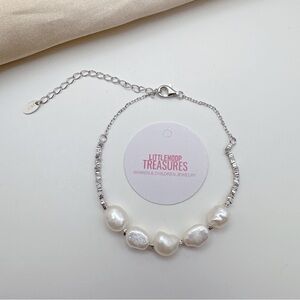 Dainty bracelet S925 sterling silver bracelet with pearl